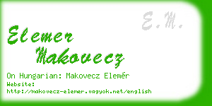 elemer makovecz business card