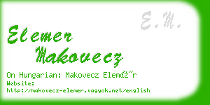 elemer makovecz business card